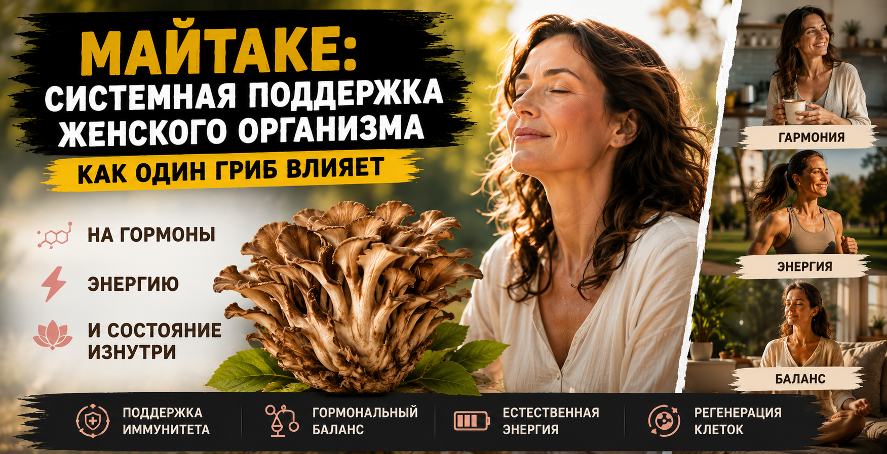 Майтаке: системная поддержка женского организма: как один гриб влияет на гормоны, энергию и состояние изнутри Майтаке: системная поддержка женского организма: как один гриб влияет на гормоны, энергию и состояние изнутри
